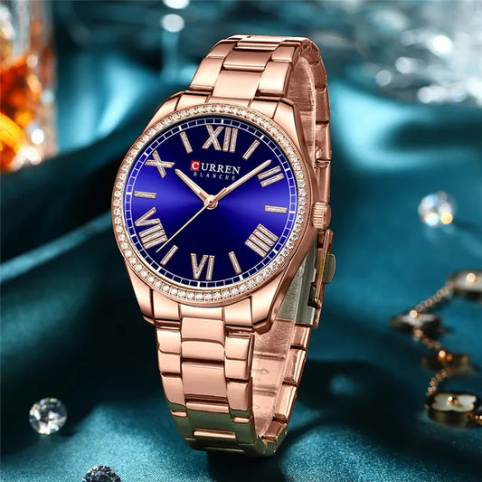 Original Brand Stainless Steel Band Wrist Watch For Women With Brand (Box & Bag)-9088