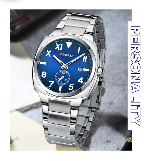 Original Brand Stainless Steel Band Wrist Watch For Men With Brand (Box & Bag)-8472