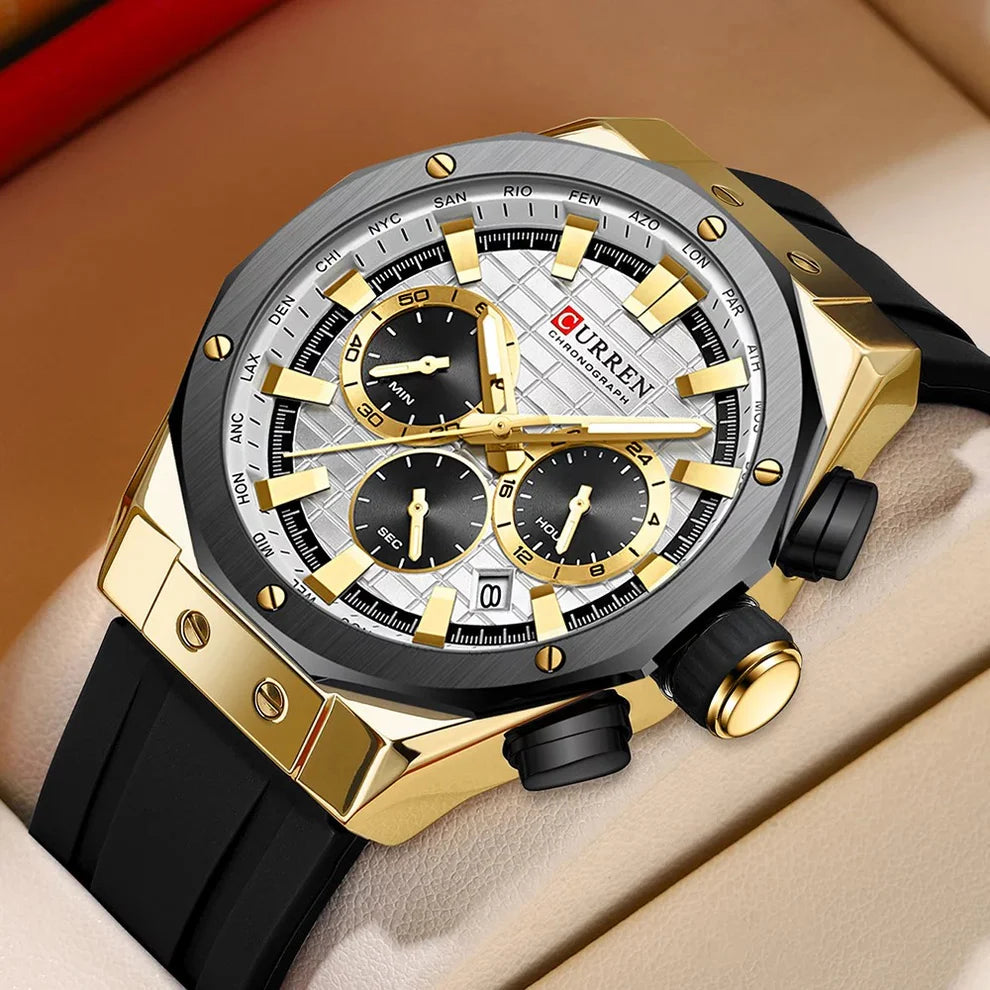 Original Brand Rubber Straps Wrist Watch For Men With Brand (Box & Bag)-8464