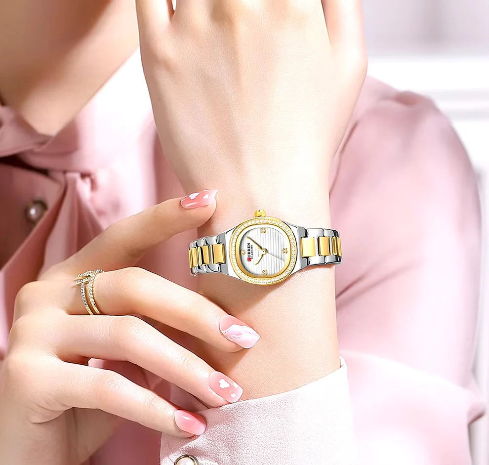 Original Brand Stainless Steel Band Wrist Watch For Couples With Brand (Box & Bag)