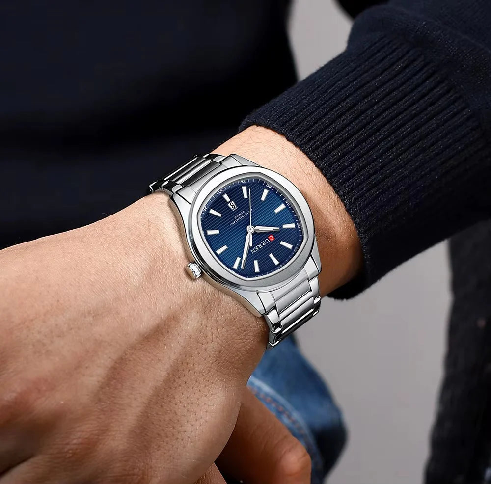 Original Brand Stainless Steel Band Wrist Watch For Men With Brand (Box & Bag)-8474