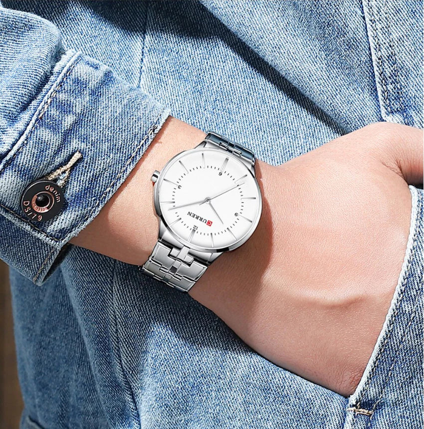 Original Brand Stainless Steel Band Wrist Watch For Men With Brand (Box & Bag)-8321