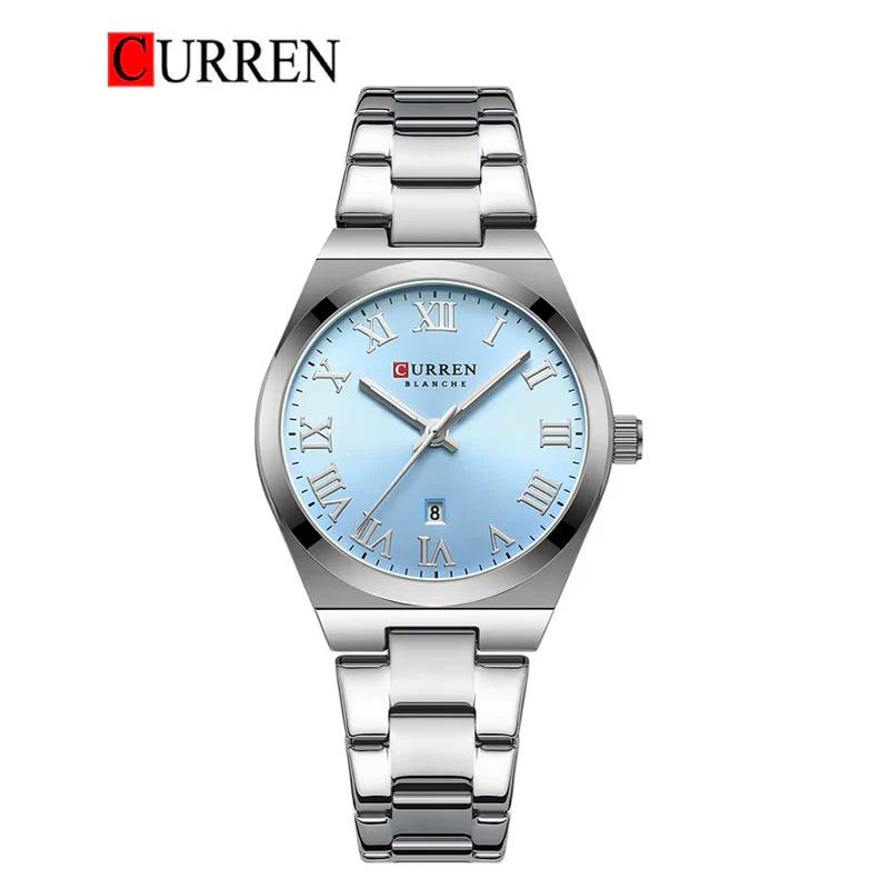 Original Brand Stainless Steel Band Wrist Watch For Women With Brand (Box & Bag)-9095