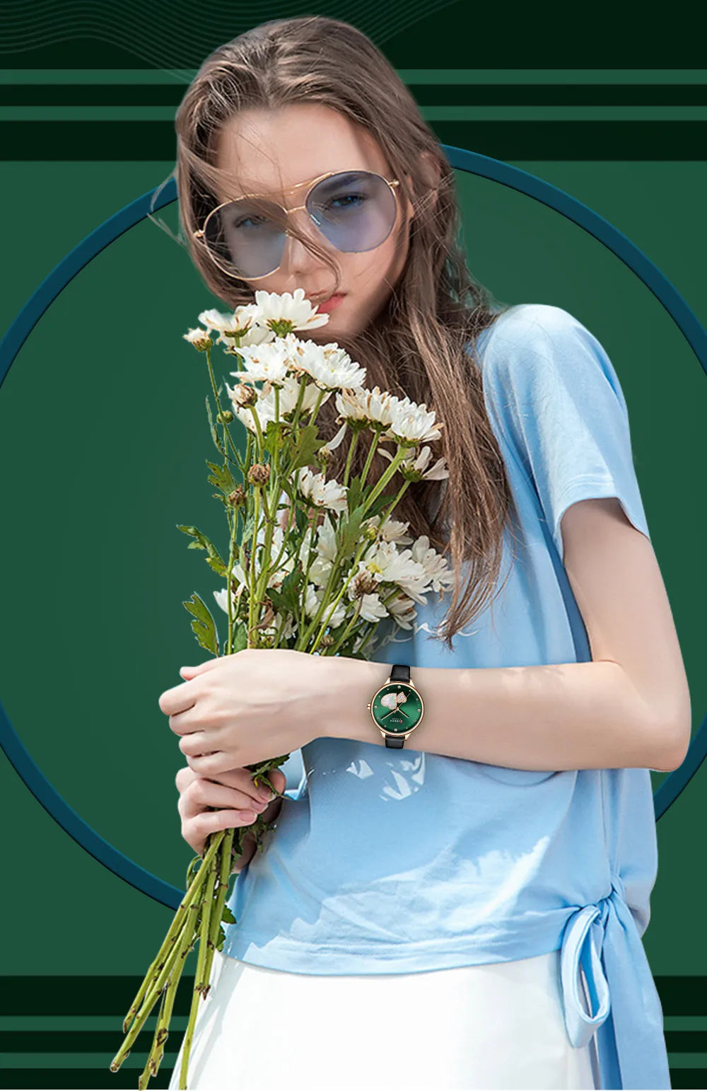 Original Brand Leather Straps Wrist Watch For Women With Brand (Box & Bag)-9077