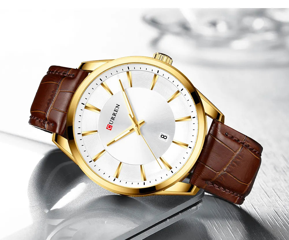 Original Brand Leather Straps Wrist Watch For Men With Brand (Box & Bag)-8365