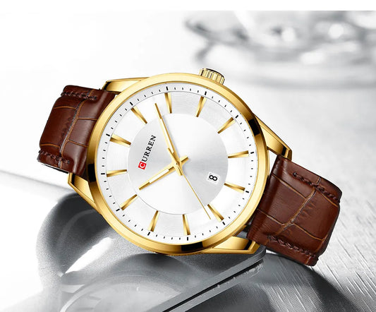 Original Brand Leather Straps Wrist Watch For Men With Brand (Box & Bag)-8365