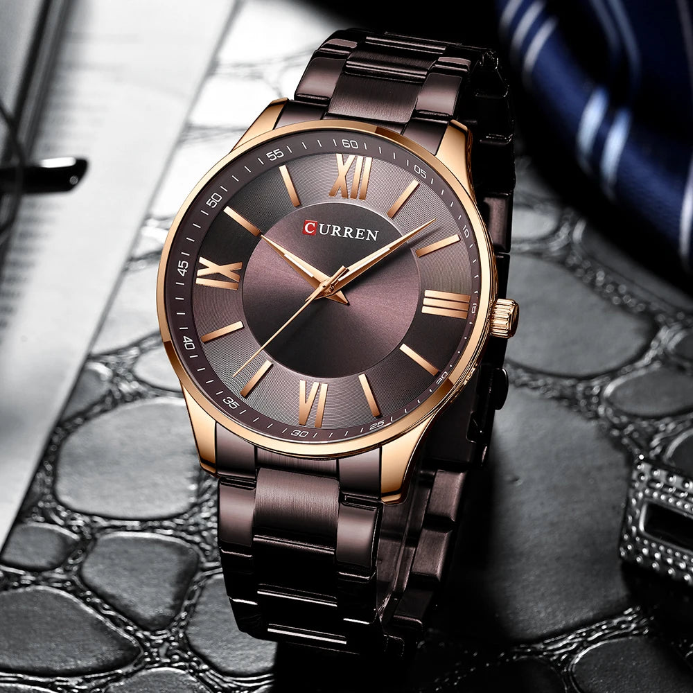 Original Brand Stainless Steel Band Wrist Watch For Couples With Brand (Box & Bag)