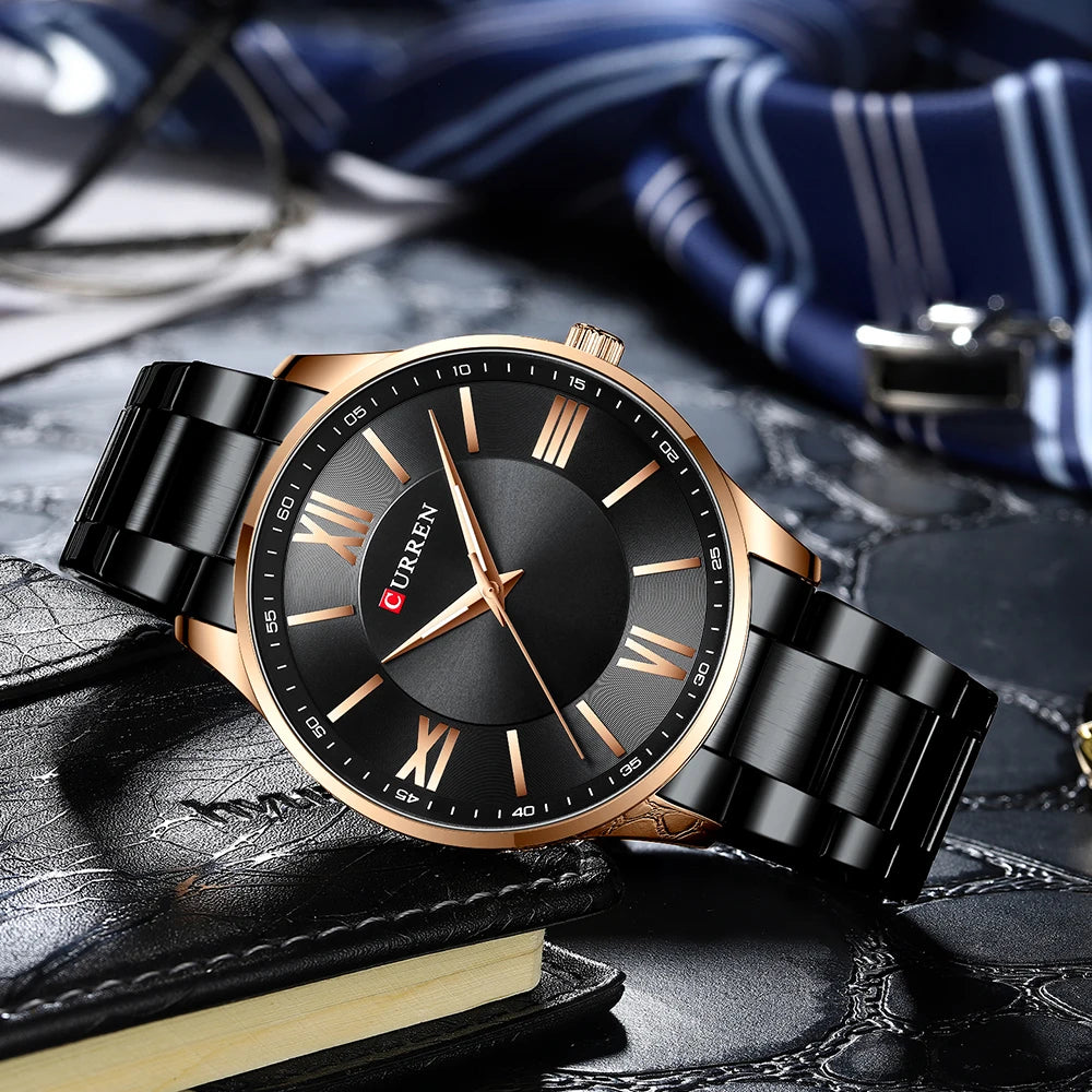 Original Brand Stainless Steel Band Wrist Watch For Couples With Brand (Box & Bag)