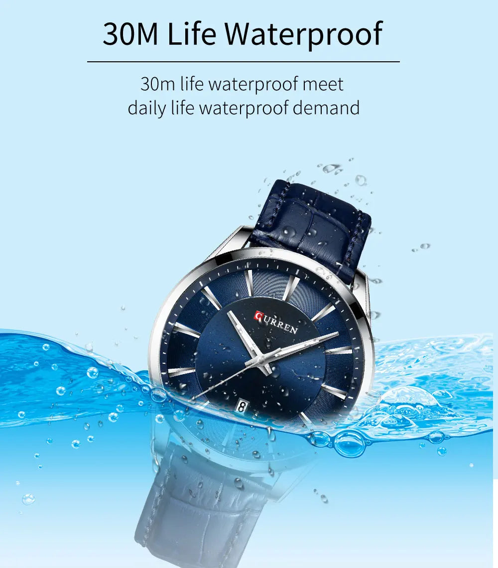 Original Brand Leather Straps Wrist Watch For Men With Brand (Box & Bag)-8365
