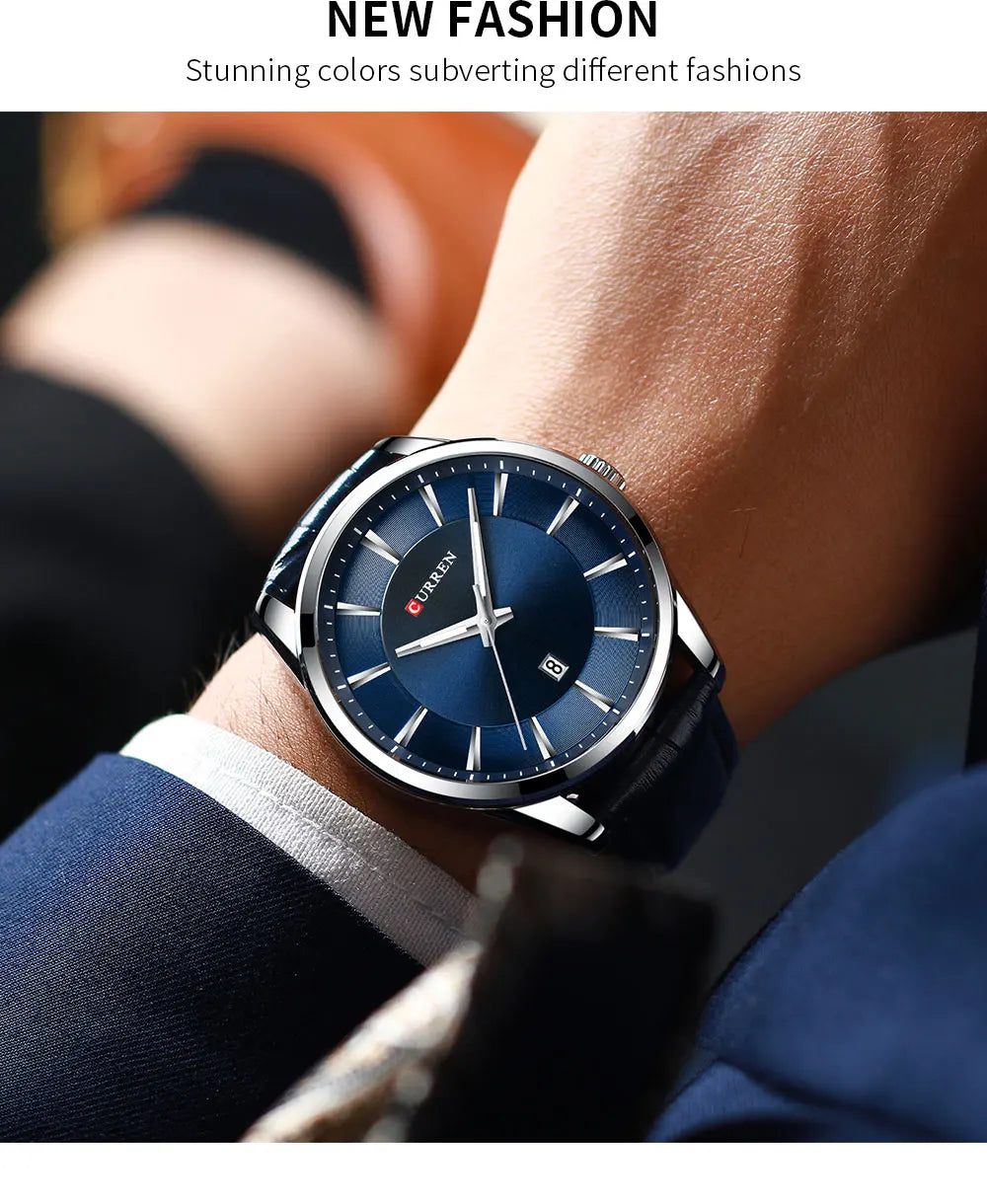 Original Brand Leather Straps Wrist Watch For Men With Brand (Box & Bag)-8365