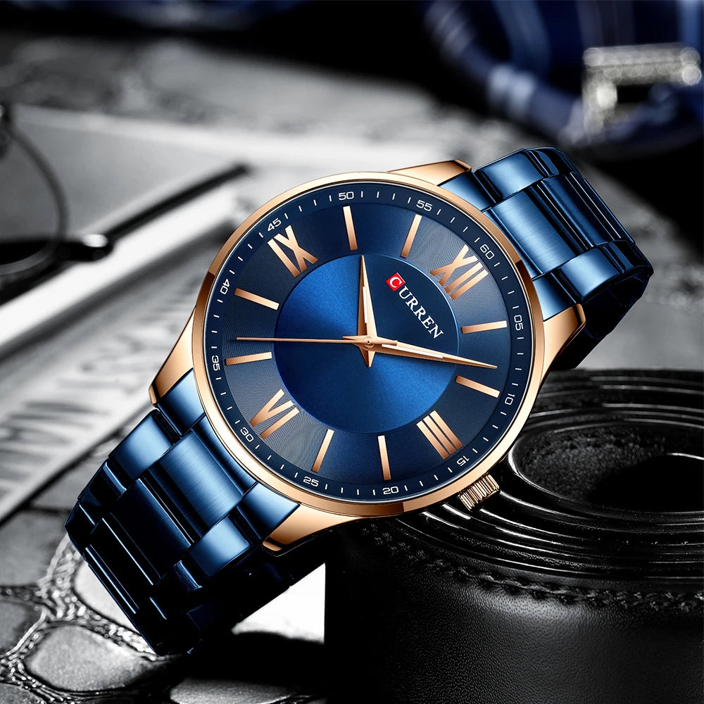 Original Brand Stainless Steel Band Wrist Watch For Couples With Brand (Box & Bag)