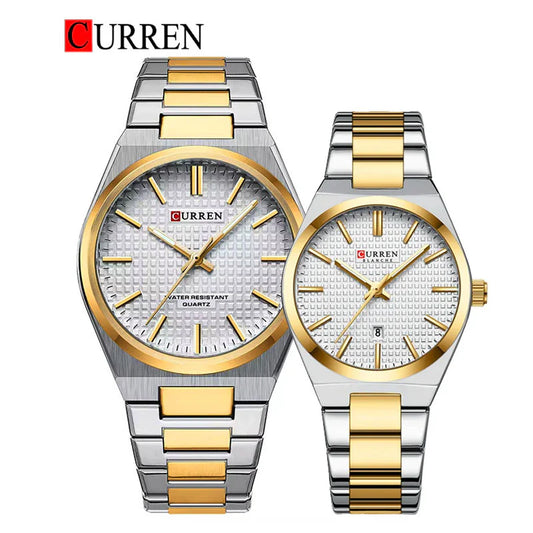Original Brand Stainless Steel Band Wrist Watch For Couples With Brand (Box & Bag)