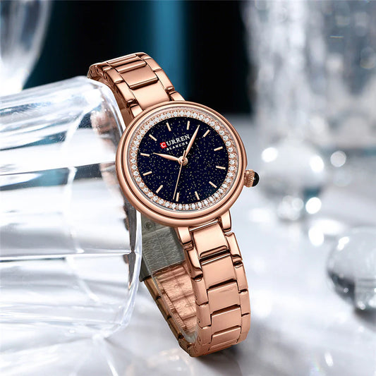 Stainless Steel Wrist Watch For Women With Brand (Box & Bag)-9089