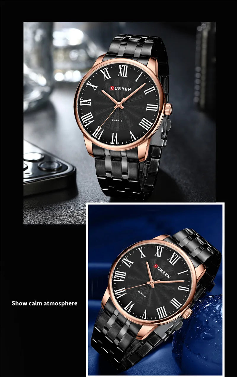 Original Brand Stainless Steel Band Wrist Watch For Men With Brand (Box & Bag)-8422