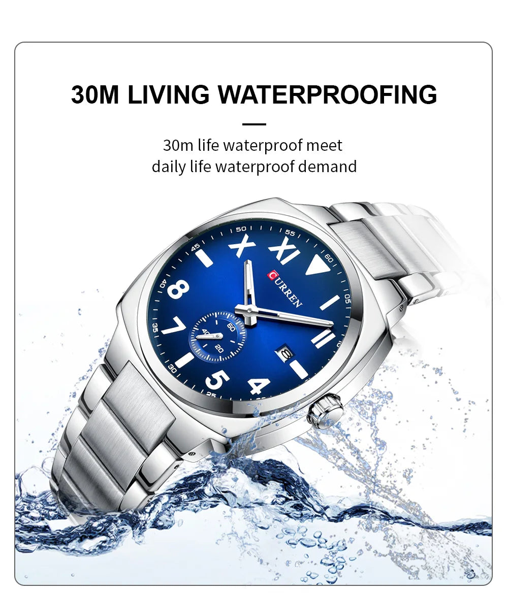 Original Brand Stainless Steel Band Wrist Watch For Men With Brand (Box & Bag)-8472