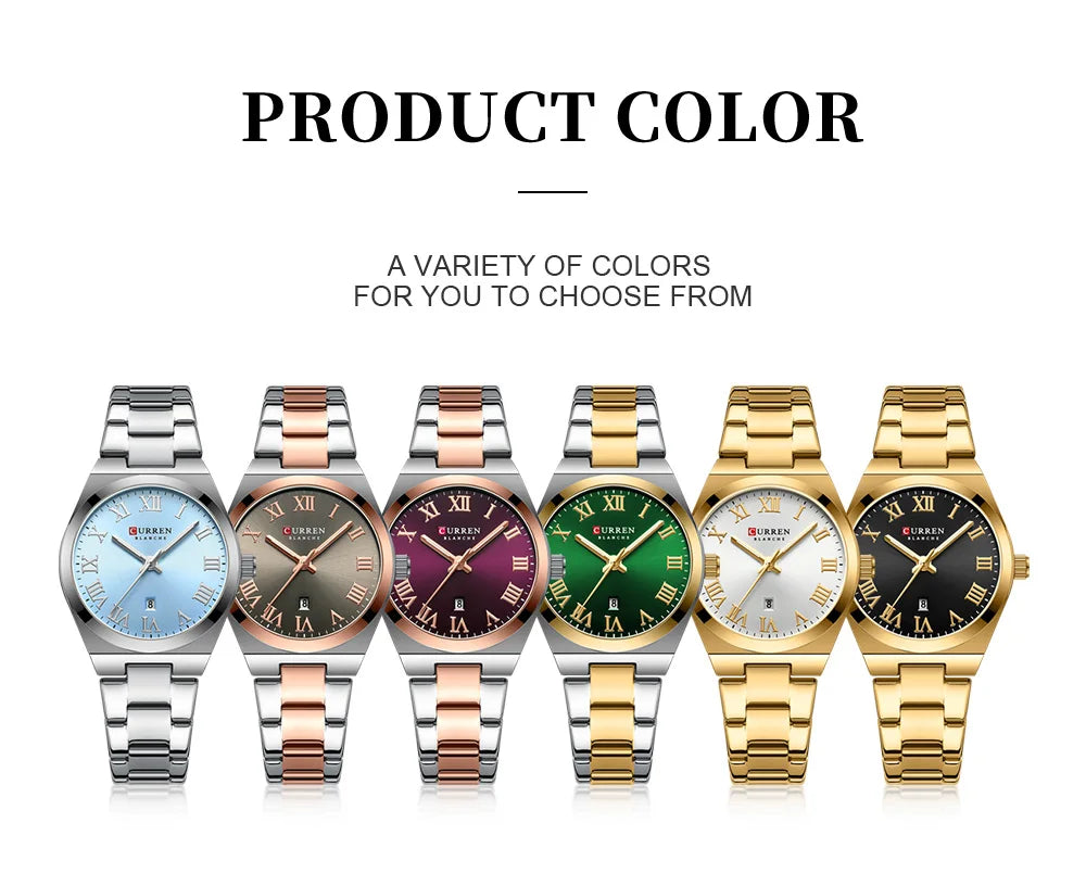 Original Brand Stainless Steel Band Wrist Watch For Women With Brand (Box & Bag)-9095