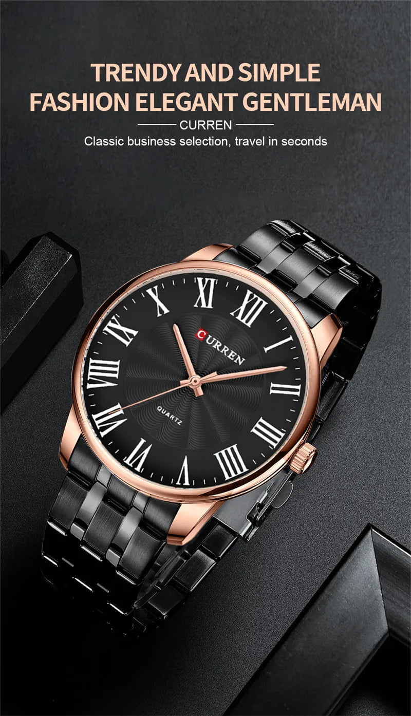 Original Brand Stainless Steel Band Wrist Watch For Men With Brand (Box & Bag)-8422