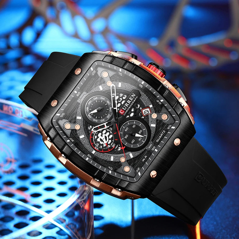 Original Brand Rubber Straps Wrist Watch For Men With Brand (Box & Bag)-8442