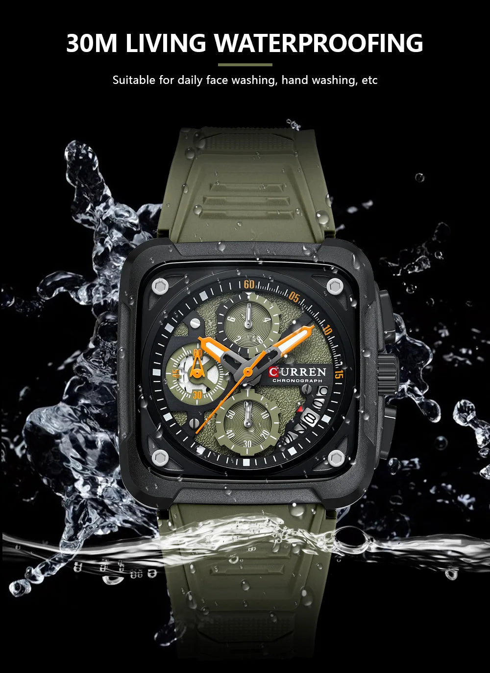Original Brand Rubber Straps Wrist Watch For Men With Brand (Box & Bag)-8461