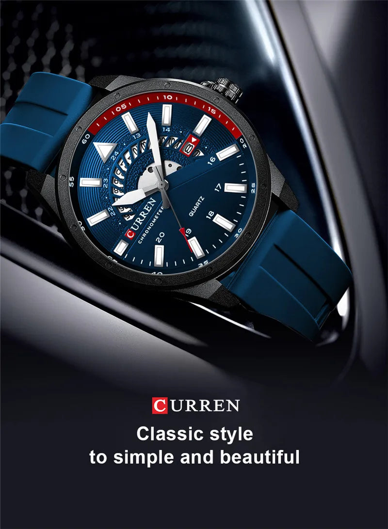 Original Brand Rubber Straps Wrist Watch For Men With Brand (Box & Bag)-8442
