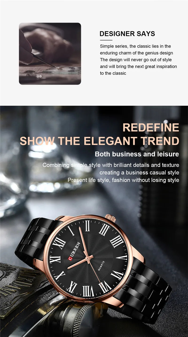 Original Brand Stainless Steel Band Wrist Watch For Men With Brand (Box & Bag)-8422