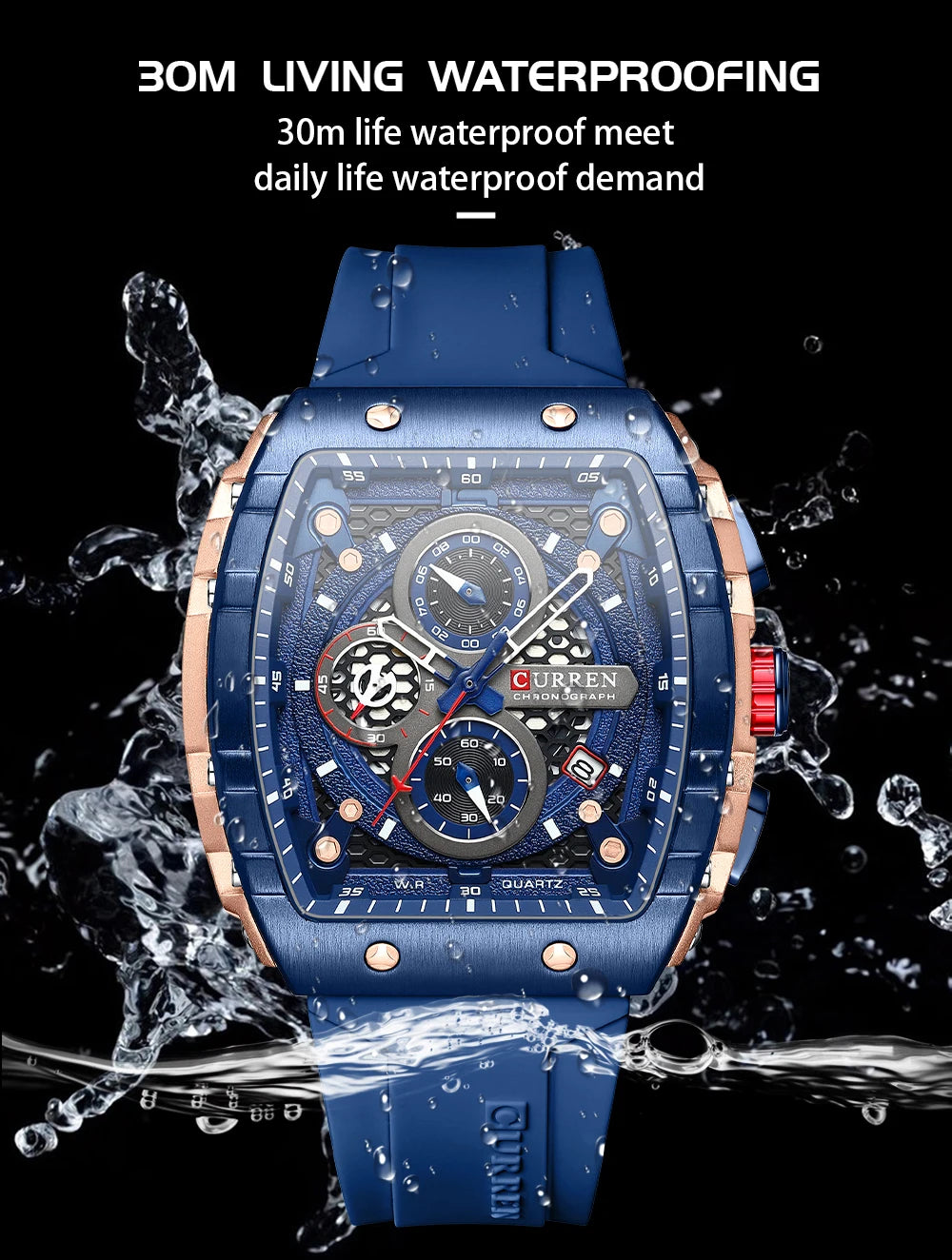 Original Brand Rubber Straps Wrist Watch For Men With Brand (Box & Bag)-8442