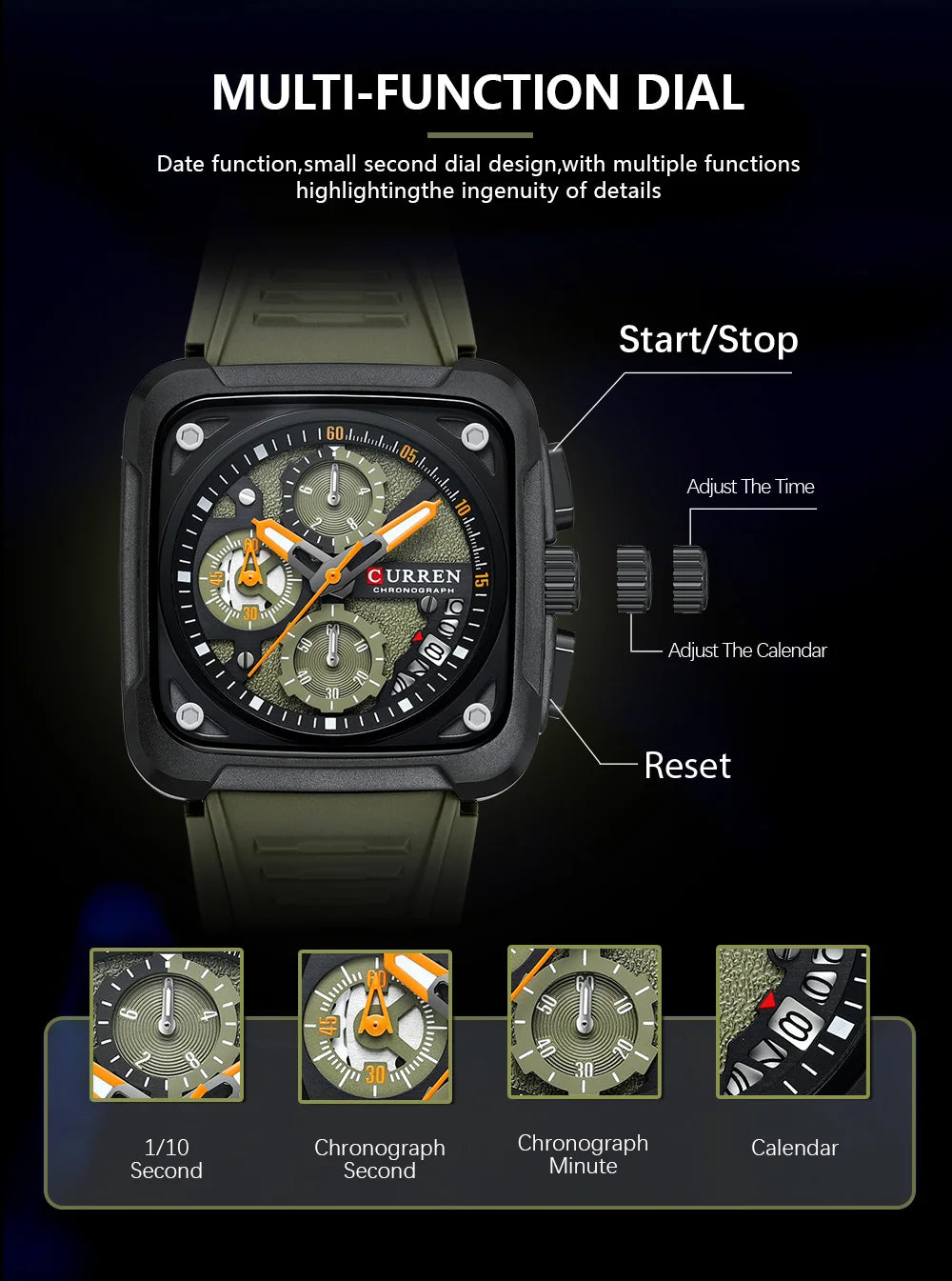 Original Brand Rubber Straps Wrist Watch For Men With Brand (Box & Bag)-8461