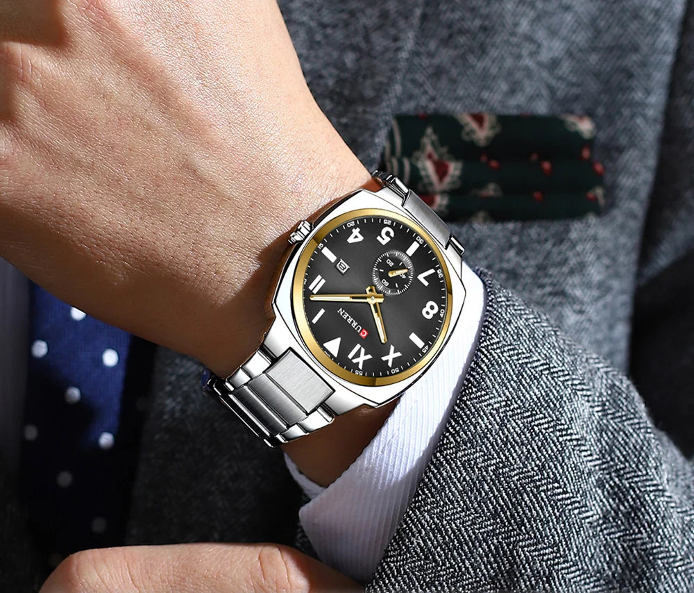 Original Brand Stainless Steel Band Wrist Watch For Men With Brand (Box & Bag)-8472