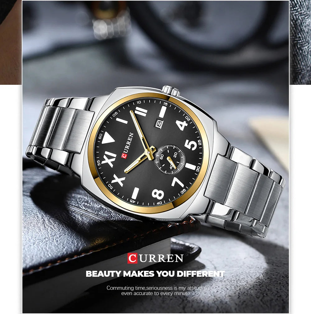 Original Brand Stainless Steel Band Wrist Watch For Men With Brand (Box & Bag)-8472