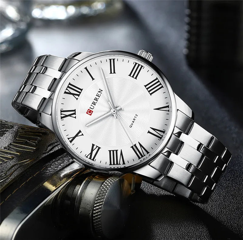 Original Brand Stainless Steel Band Wrist Watch For Men With Brand (Box & Bag)-8422