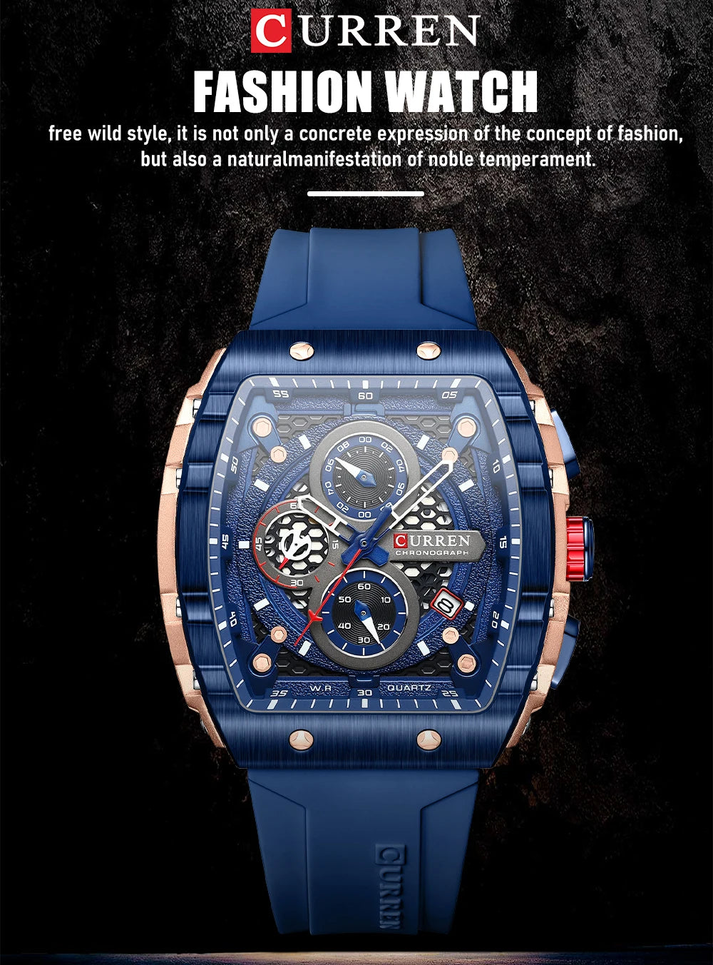 Original Brand Rubber Straps Wrist Watch For Men With Brand (Box & Bag)-8442