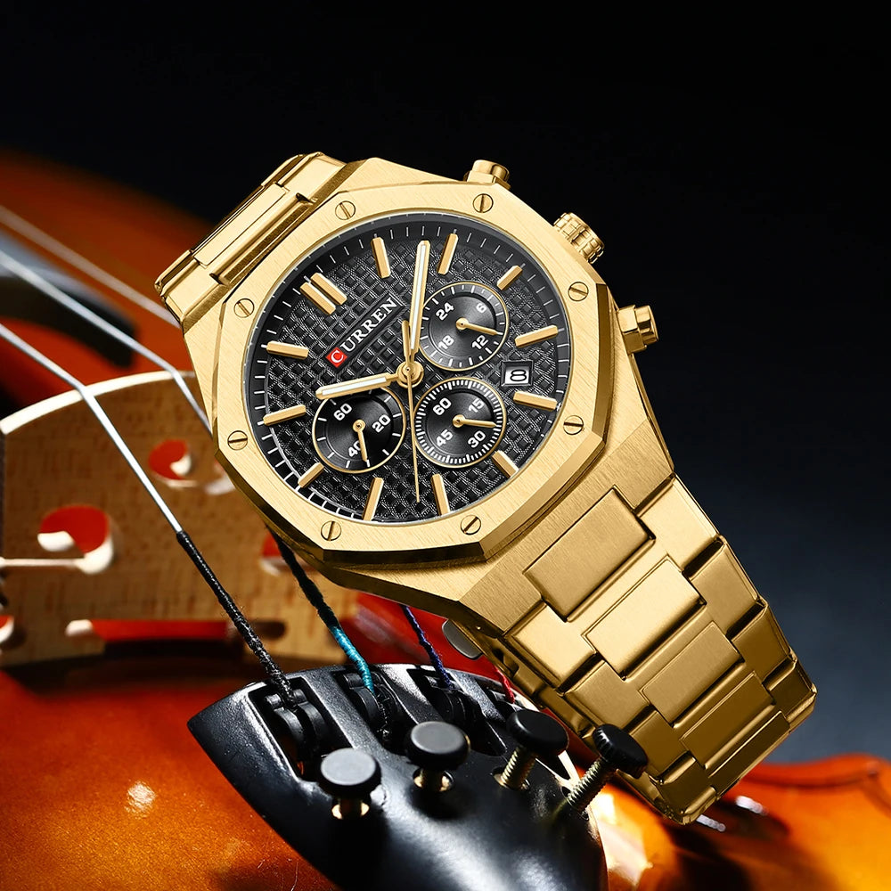 Original Brand Stainless Steel Band Wrist Watch For Men With Brand (Box & Bag)-8440