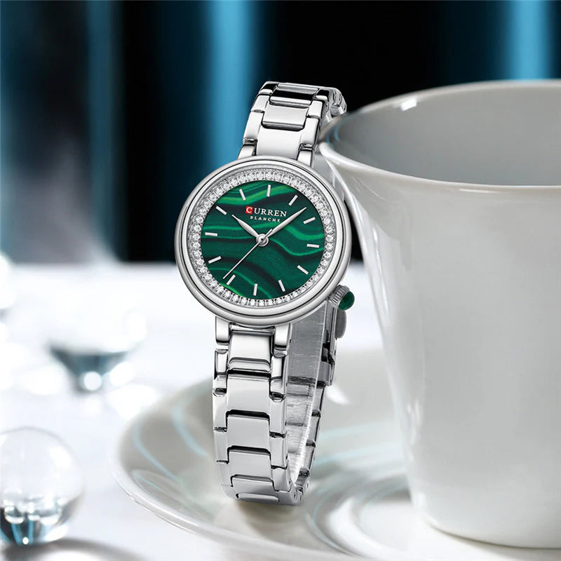 Stainless Steel Wrist Watch For Women With Brand (Box & Bag)-9089