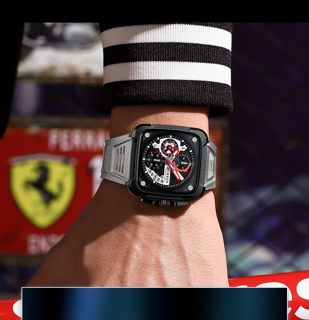 Original Brand Rubber Straps Wrist Watch For Men With Brand (Box & Bag)-8461