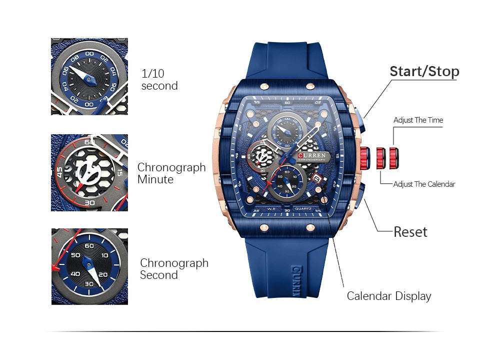 Original Brand Rubber Straps Wrist Watch For Men With Brand (Box & Bag)-8442