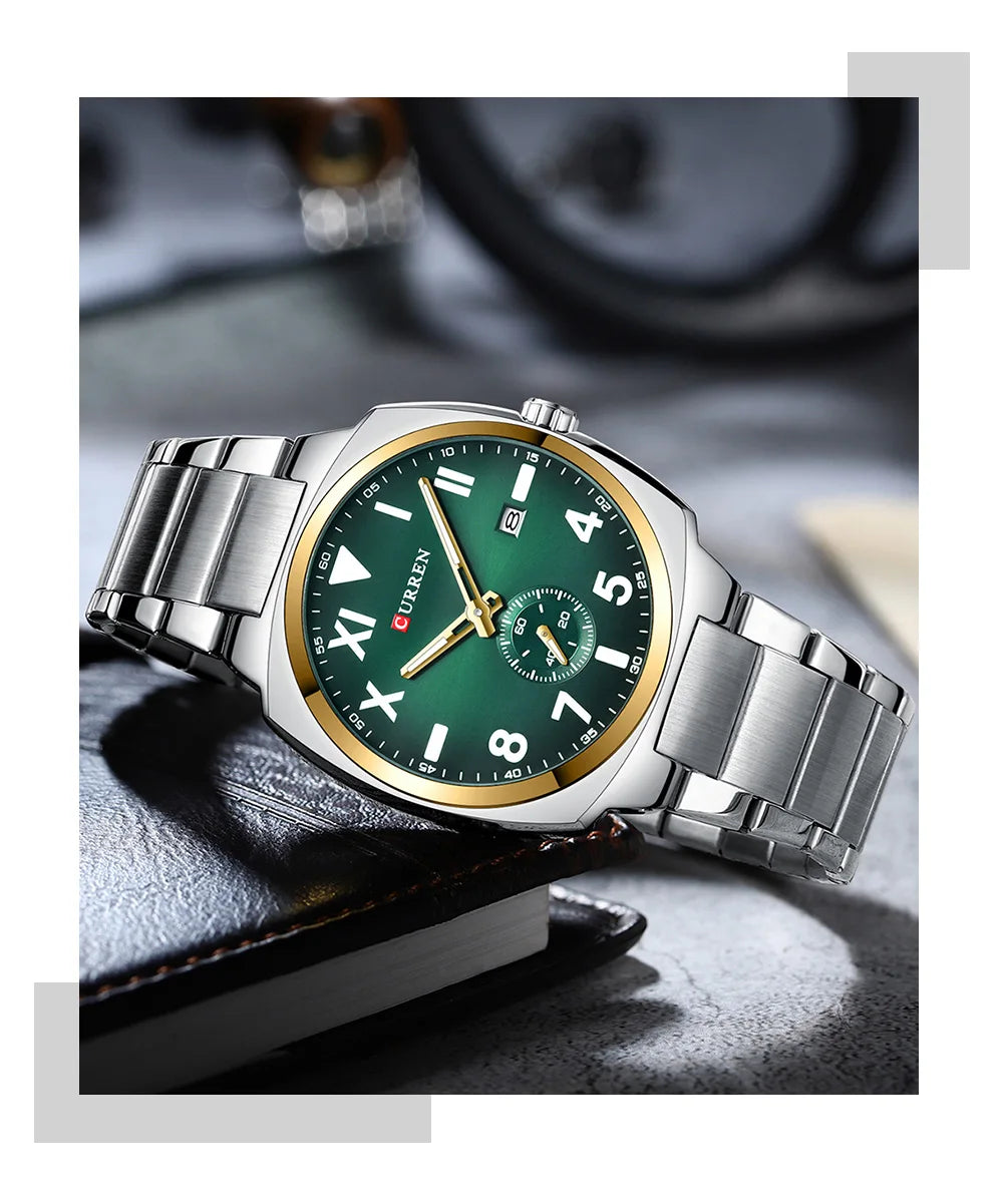 Original Brand Stainless Steel Band Wrist Watch For Men With Brand (Box & Bag)-8472