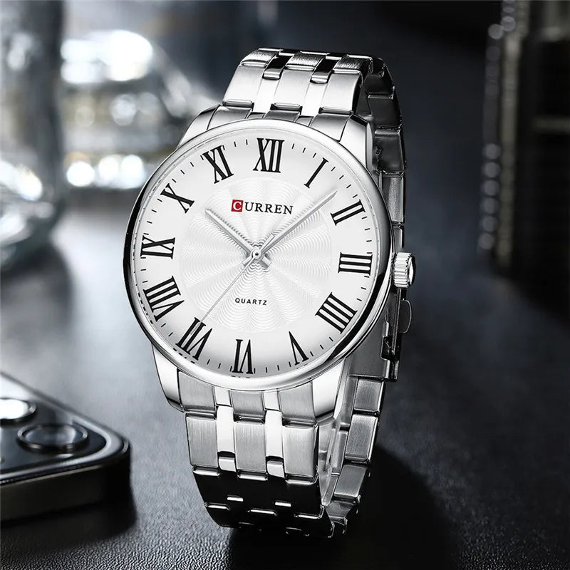 Original Brand Stainless Steel Band Wrist Watch For Men With Brand (Box & Bag)-8422