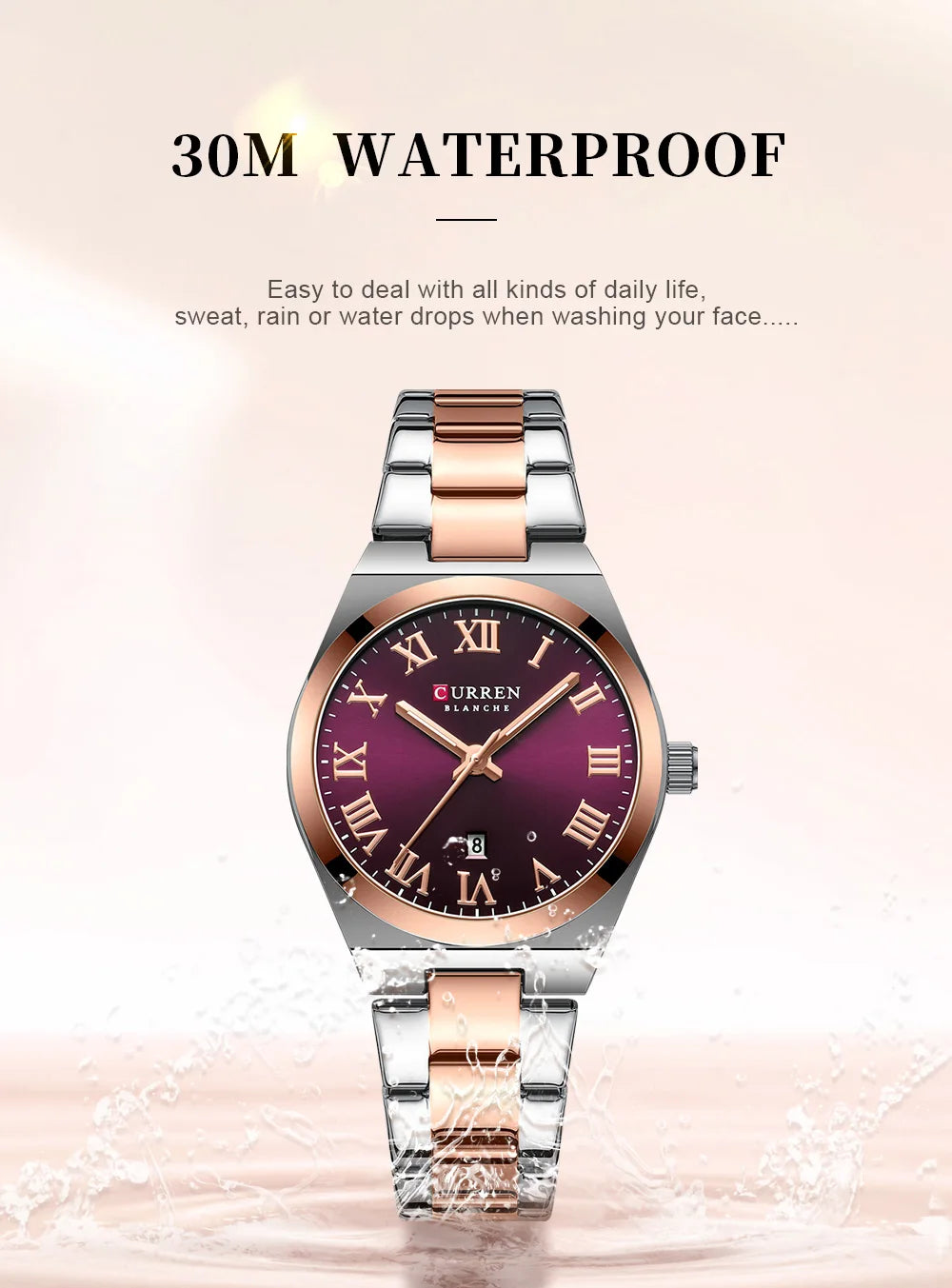 Original Brand Stainless Steel Band Wrist Watch For Women With Brand (Box & Bag)-9095