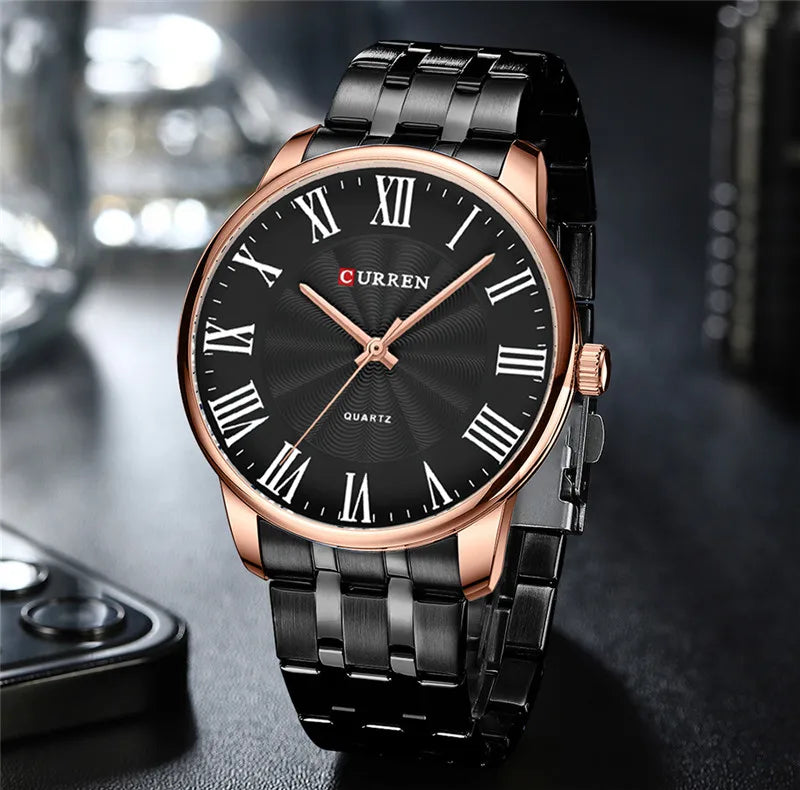 Original Brand Stainless Steel Band Wrist Watch For Men With Brand (Box & Bag)-8422