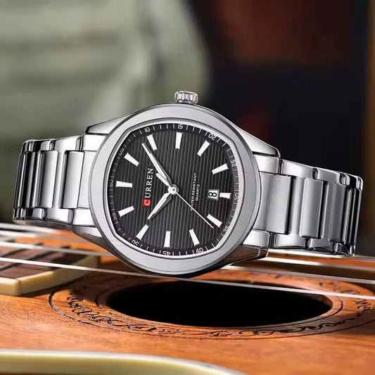 Original Brand Stainless Steel Band Wrist Watch For Men With Brand (Box & Bag)-8474