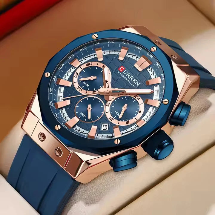 Original Brand Rubber Straps Wrist Watch For Men With Brand (Box & Bag)-8464