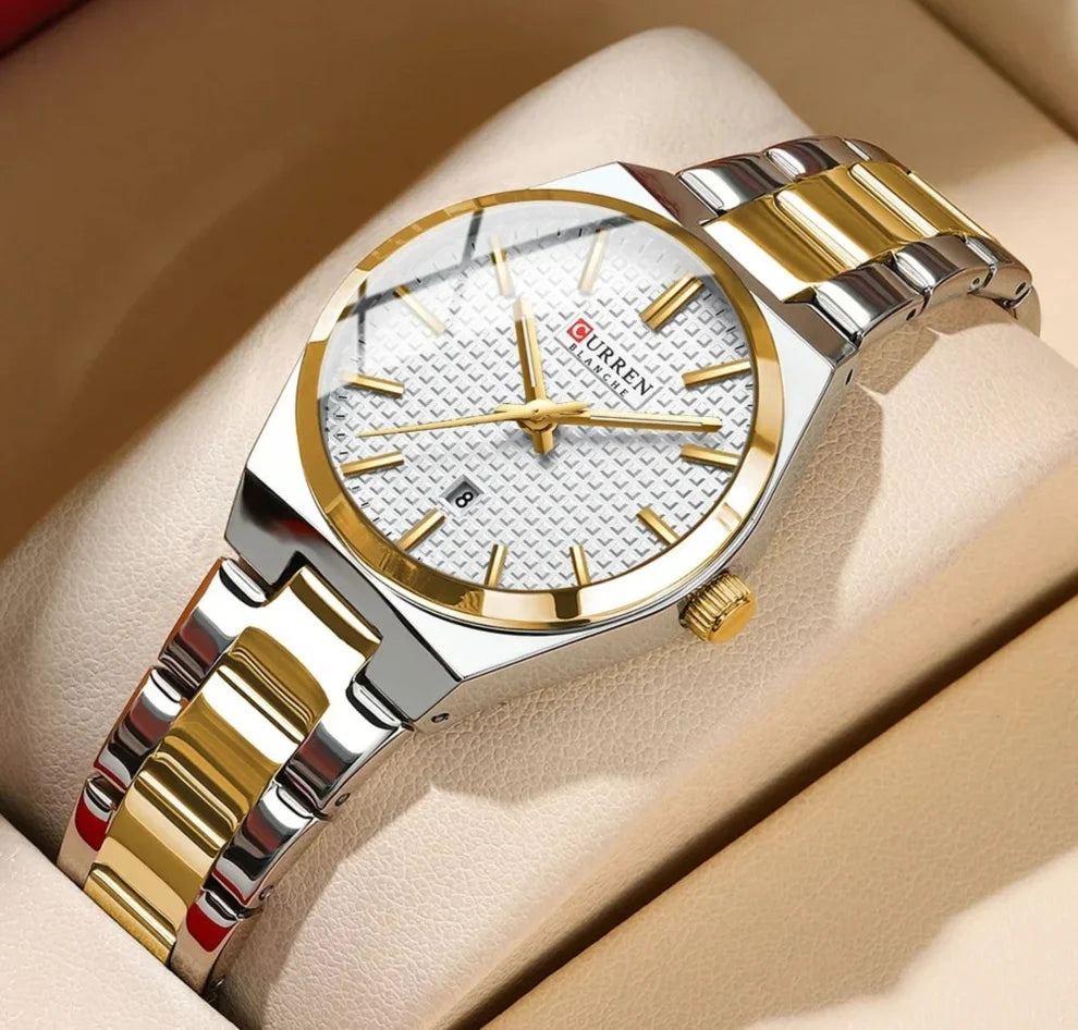 Original Brand Stainless Steel Band Wrist Watch For Couples With Brand (Box & Bag)