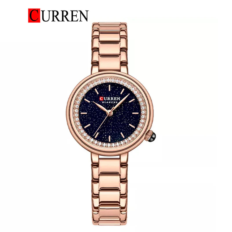 Stainless Steel Wrist Watch For Women With Brand (Box & Bag)-9089